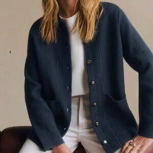 Sézane Will Knit Jacket – Navy Blue – Excellent Condition